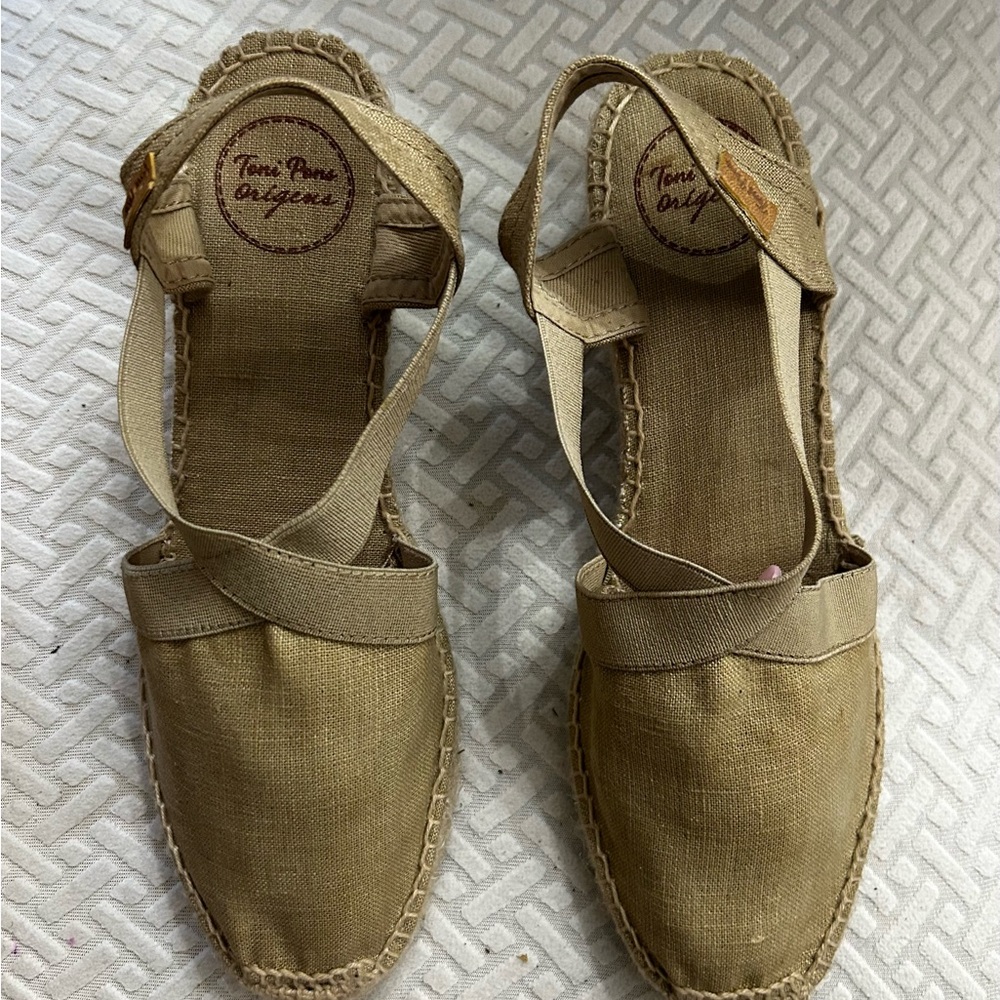 Toni Pons Wedge Heel Sling Back Espadrilles, Beige, EU 41 US 10